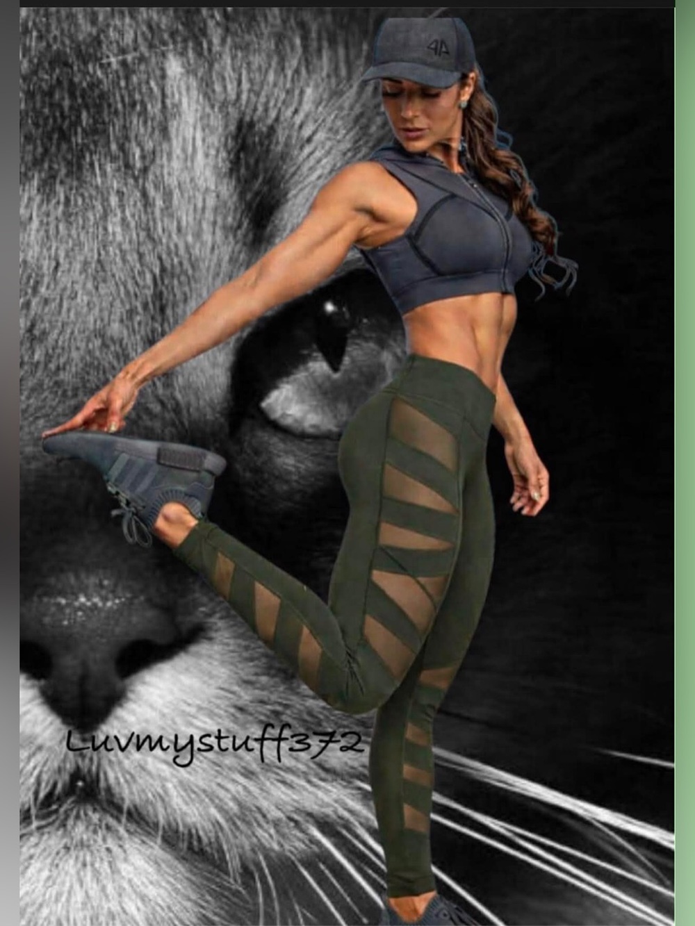💚🐾 GET YOUR PURR ON WITH THESE TIGHTS! Olive Green LULULEMON Mesh Panel Tights